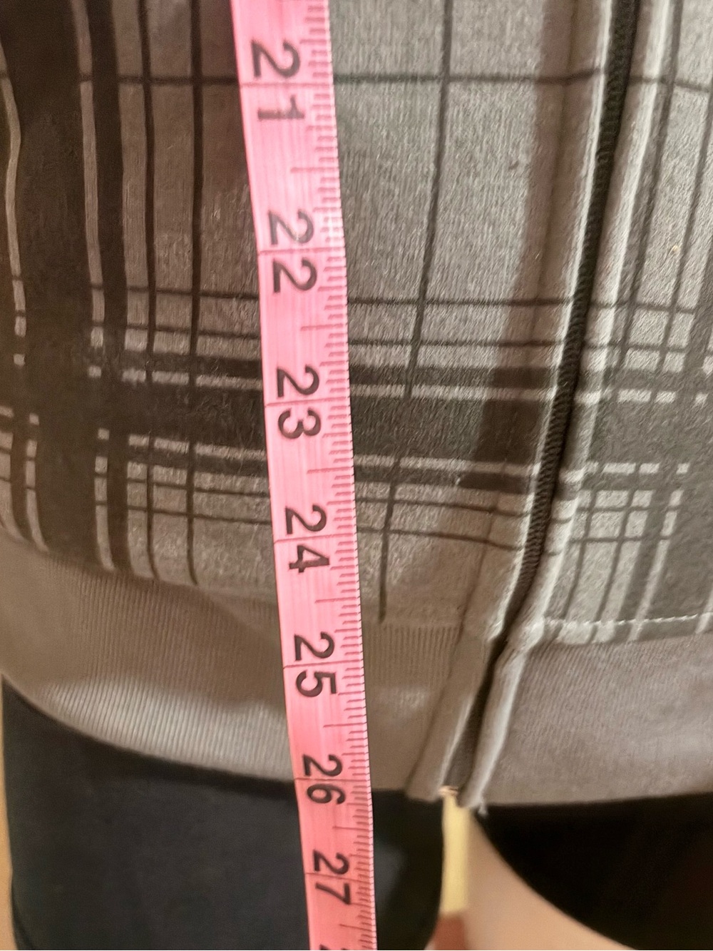 Zoo York Gray Plaid Lightweight Zip Hoodie with Black Sherpa lined with Hood - Picture 3 of 5